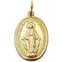 Medalla Colgante de la Virgen Milagrosa de Oro