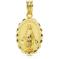 Medalla Virgen Milagrosa en oro amarillo de 9 Ktes