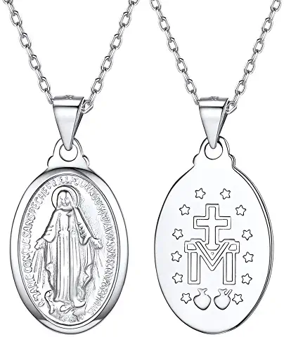 Medalla Plata Virgen Milagrosa y Cadena Plata de Ley 925