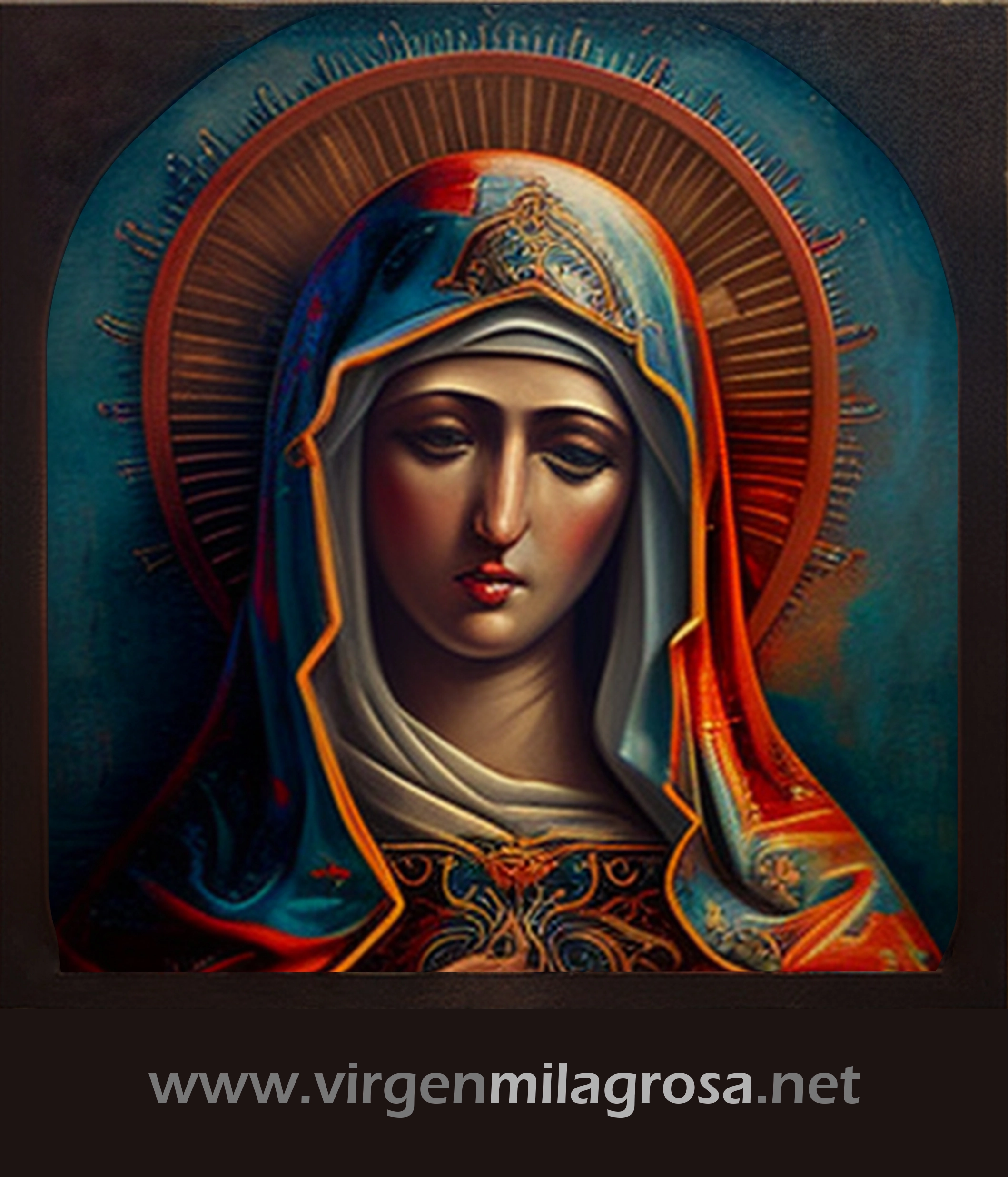 ilustracion retrato virgen maria milagrosa 2023